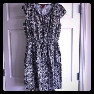 Merona Cotton Black, Gray and White Dotted Dress